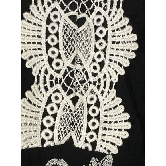 Torrid Floral Maxi Dress 1X Black Crochet Smock Retro Feminine Whimsical Classic - Picture 10 of 16